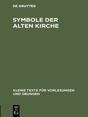 cover image of Symbole der alten Kirche